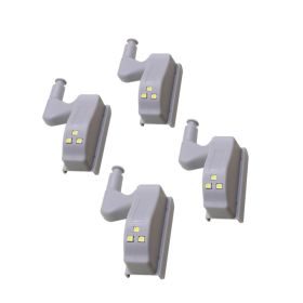 4pcs LED Light Hinge for Cabinet, Intelligent Cupboard Blinds Lighting and Shutter Hardware