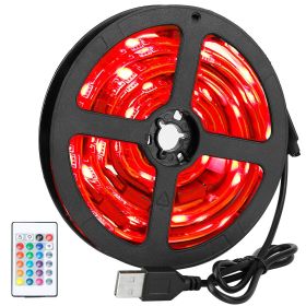 TV LED Backlight Strip 6.56ft Waterproof RGB Strip Light USB Monitor Lighting Kit w/ Remote Controller