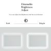 40 x 28 in. Large Rectangular Frameless Wall-Mount Anti-Fog Bluetooth LED Light Bathroom Vanity Mirror